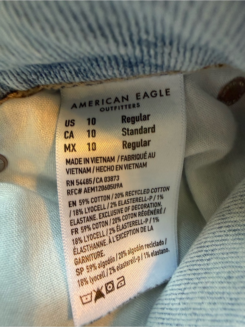 American Eagle Outfitters Light Blue Wide Leg Jeans - Picture 3 of 5